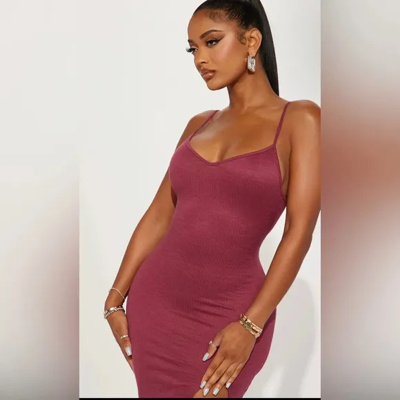 New Side Slit Raspberry Midi Dress Sz S