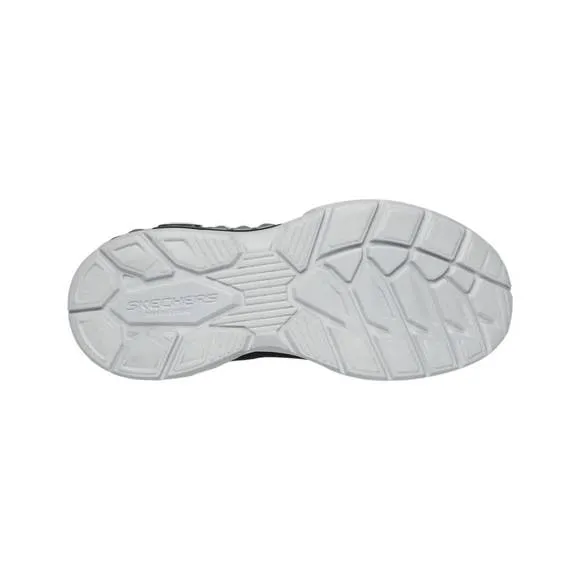 NEW SKECHERS boy's s lights light storm sneakers in silver/black
