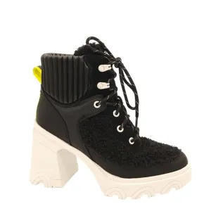NEW Sorel Brex Heel Cozy Lace Boots Womens 8.5 Shearling Faux Fur Outdoors City