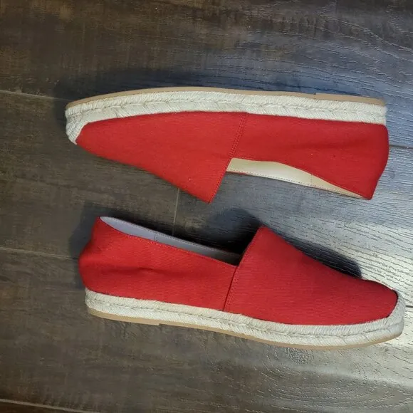 NEW Stuart Weitzman Nugal Espadrille Flats Womens 8.5 Summer Red Chic Designer