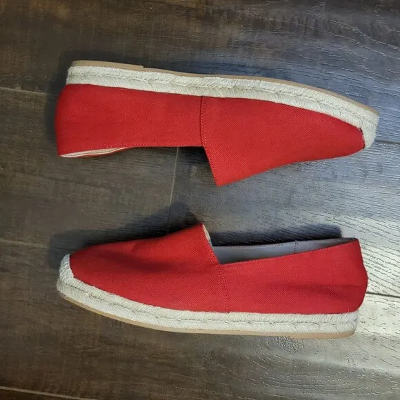NEW Stuart Weitzman Nugal Espadrille Flats Womens 8.5 Summer Red Chic Designer