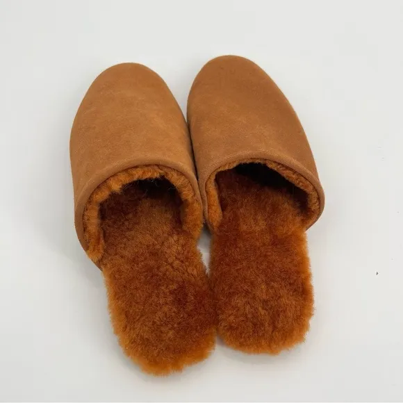 New TKEES Ines Shearling Slide On Mule Sandal Fur Size 7 Flat Loafers