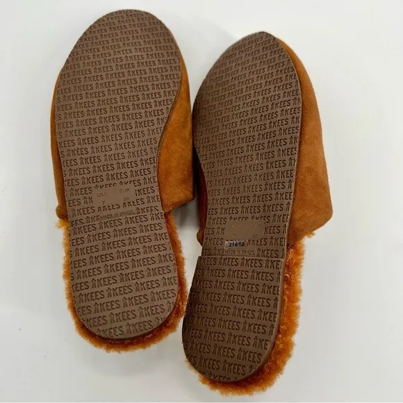 New TKEES Ines Shearling Slide On Mule Sandal Fur Size 7 Flat Loafers