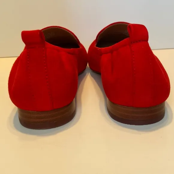 New Tory Burch Leigh Red Suede Loafers Size 6 1/2
