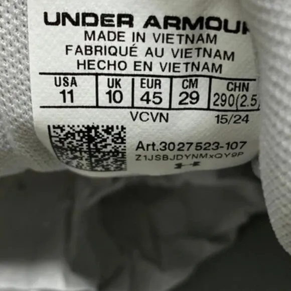 NEW UNDER ARMOUR Mens Infinite Sneaker Size 11 Running Breathable Comfort Gray
