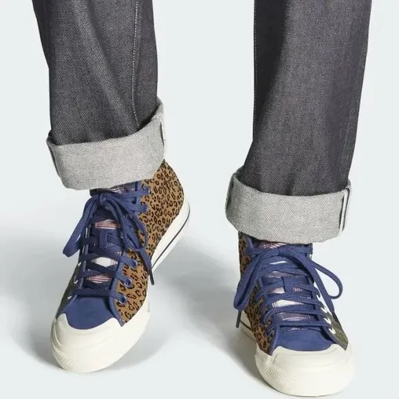 New Unisex- Adidas Nizza Originals Hi RF Tech Indigo Sneakers Men's 7