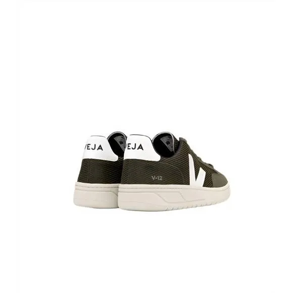 NEW VEJA men v-12 b-mesh sneaker in olive/white