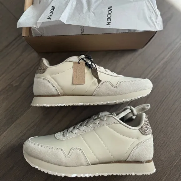 New! 🇩🇰 WODEN sneakers nora III Euro 39 leather nylon low top lace trainers 👟