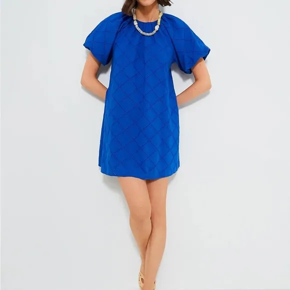 New y Mini DressHYACINTH HOUSERoyal Blue Eyelet Quincy Mini Dress