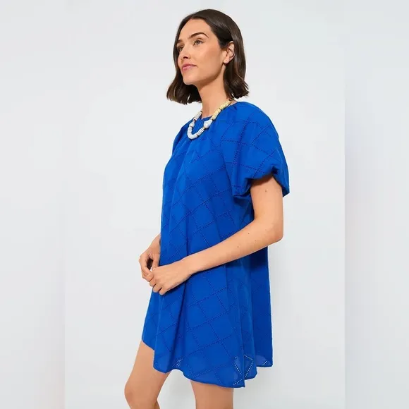 New y Mini DressHYACINTH HOUSERoyal Blue Eyelet Quincy Mini Dress