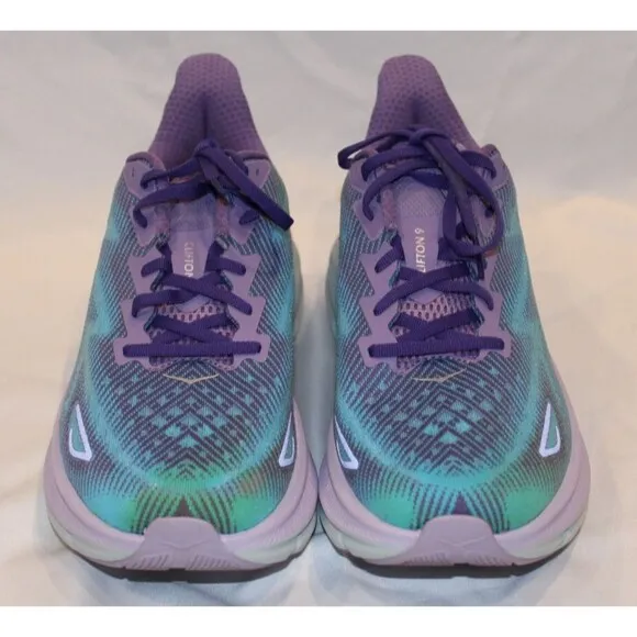 NIB Hoka One Women's Clifton 9 Running Sneakers CVPL PURPLE BLUE SZ 12