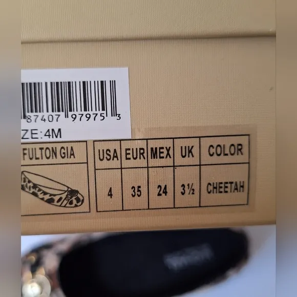 NIB MK Fulton Gia leopard cheetah faux fur ballet flats loafers moccasins