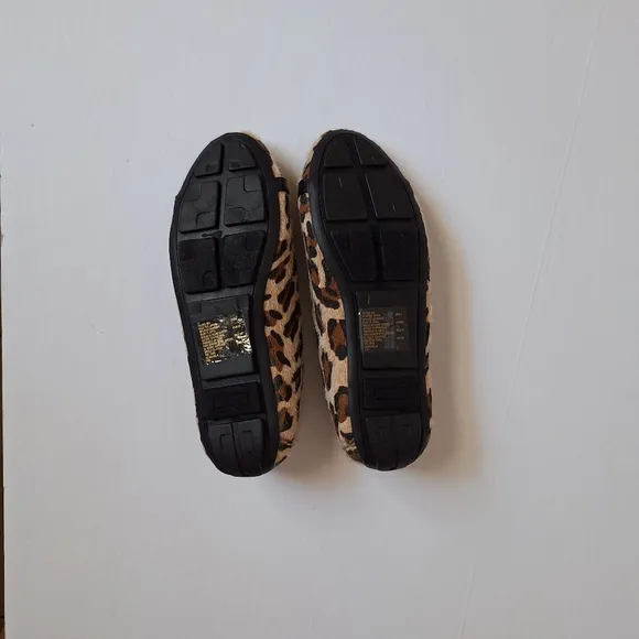 NIB MK Fulton Gia leopard cheetah faux fur ballet flats loafers moccasins