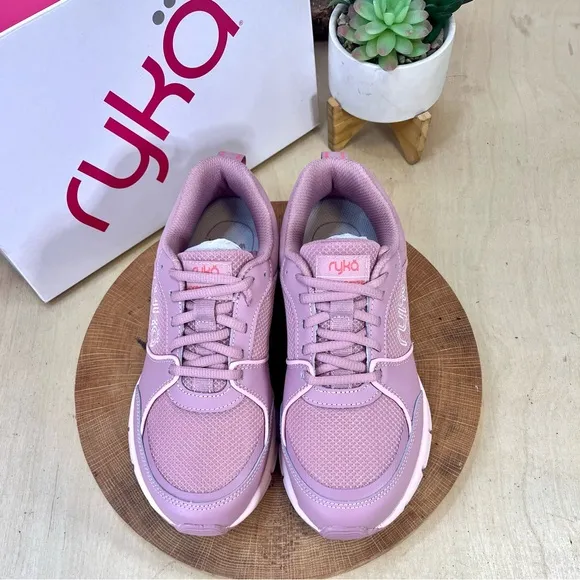 NIB Ryka |  Hypnotize Vintage Pink Mesh Leather Sneakers 19635L 1650 Size 8W