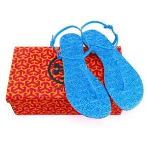 NIB Tory Burch EMMY Thong Leather Sandals Ocean 10-10.5