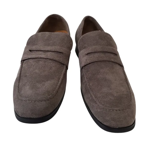 Nick Graham London Men's Dark Gray Suede Leather Altred Loafers Shoes Size 8 New
