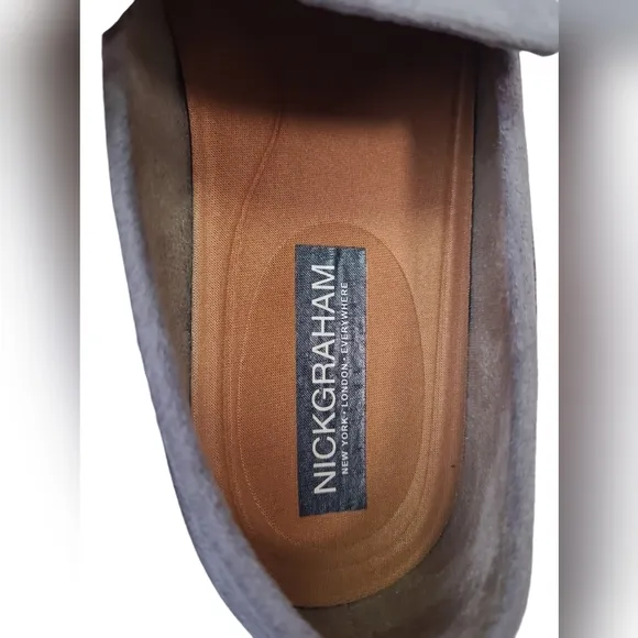 Nick Graham London Men's Dark Gray Suede Leather Altred Loafers Shoes Size 8 New