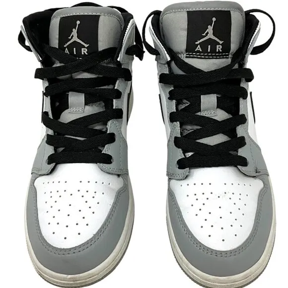 Nike Air Jordan 1 Mid Light Smoke Grey 4 Youth High Tops Sneakers Unisex