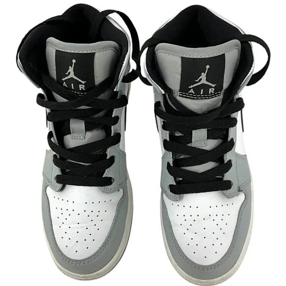 Nike Air Jordan 1 Mid Light Smoke Grey 4 Youth High Tops Sneakers Unisex