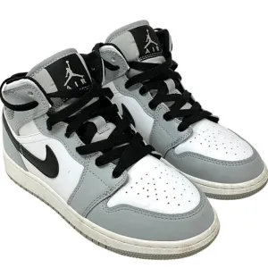 Nike Air Jordan 1 Mid Light Smoke Grey 4 Youth High Tops Sneakers Unisex