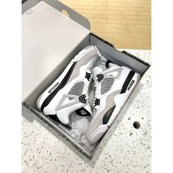 Nike Air Jordan 4 Retro Military Black White / Neutral Grey Fear DH6927 111
