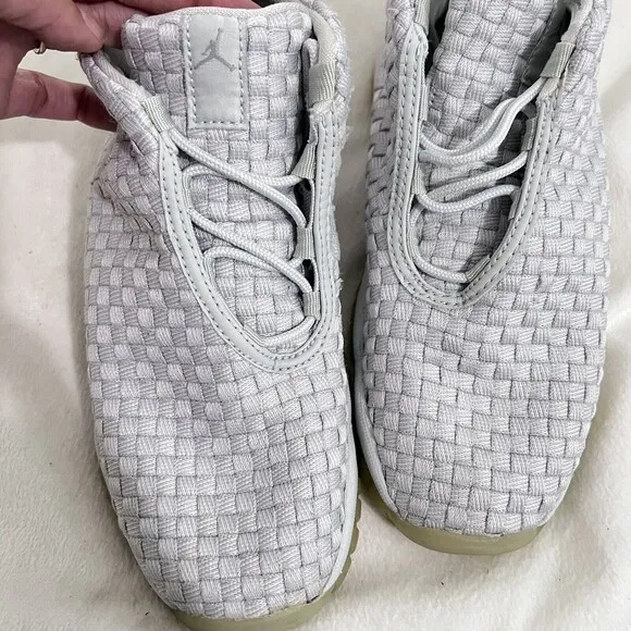Nike Air Jordan Future Pure Platinum Low Gray Boy Sneaker Size 4 Y Braided