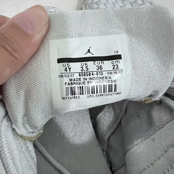 Nike Air Jordan Future Pure Platinum Low Gray Boy Sneaker Size 4 Y Braided