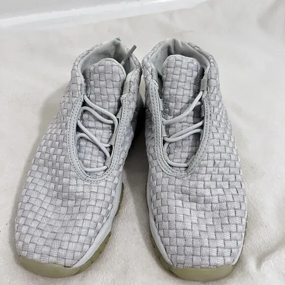 Nike Air Jordan Future Pure Platinum Low Gray Boy Sneaker Size 4 Y Braided