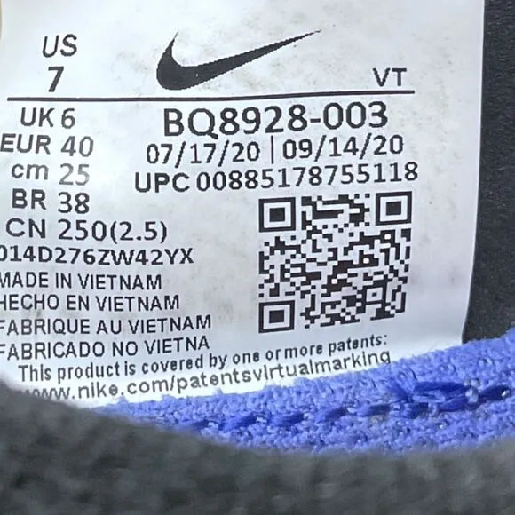 Nike Epic Sneakers Shoes Men’s Size 7 Black React Flyknit Athletic BQ8928-003