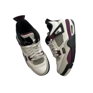 Nike Jordan 4 Retro PSG Sneakers in White Bordeaux Neutral Grey Black