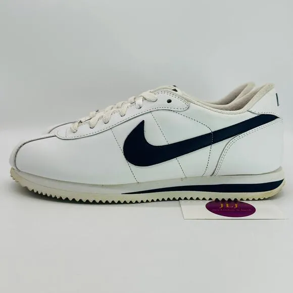 Nike Men's Cortez Basic Leather Sneakers '06 'White Navy' 316418-143 Size 10