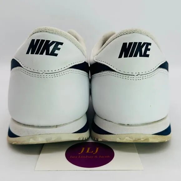 Nike Men's Cortez Basic Leather Sneakers '06 'White Navy' 316418-143 Size 10