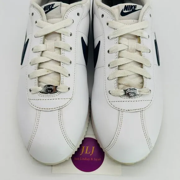 Nike Men's Cortez Basic Leather Sneakers '06 'White Navy' 316418-143 Size 10