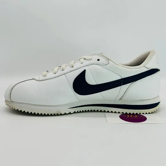 Nike Men's Cortez Basic Leather Sneakers '06 'White Navy' 316418-143 Size 10