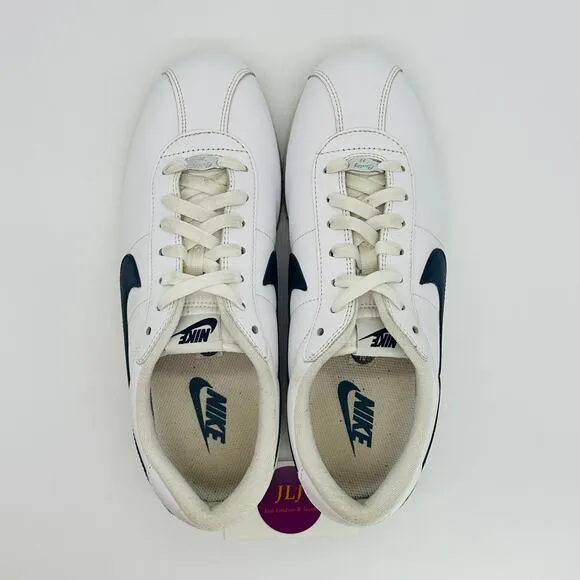 Nike Men's Cortez Basic Leather Sneakers '06 'White Navy' 316418-143 Size 10