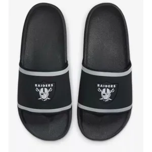 Nike Offcourt Slides Las Vegas Raiders Size 12 Black/Grey/Silver DD0542 New
