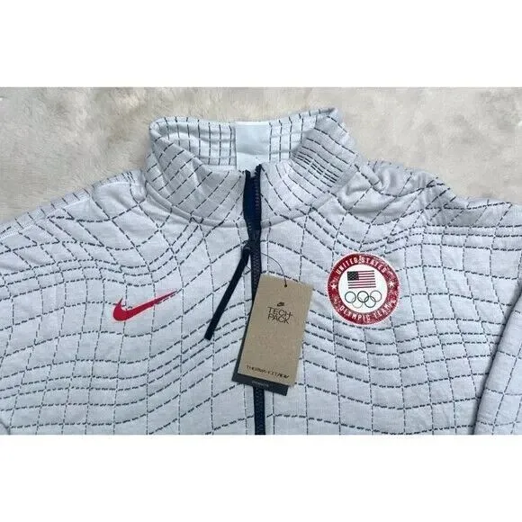 Nike Tech Pack Jacket Womens Medium White Therma Team USA Paraolympic Warmup NEW