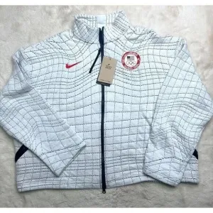 Nike Tech Pack Jacket Womens Medium White Therma Team USA Paraolympic Warmup NEW