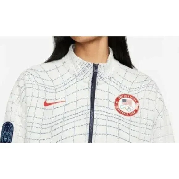 Nike Tech Pack Jacket Womens Medium White Therma Team USA Paraolympic Warmup NEW