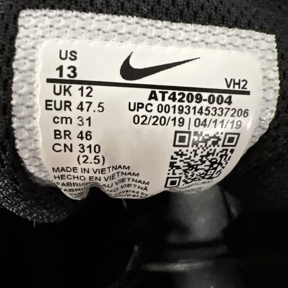Nike Viale Tech Racer Men's Size 13 Shoes Black Sneakers AT4209-004