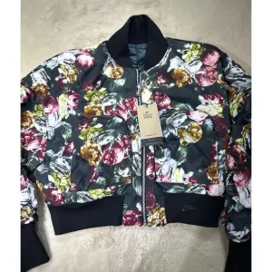 Nike Women's Medium Bomber Jacket reversible Tech Pack Therma Fit FB8811 Floral