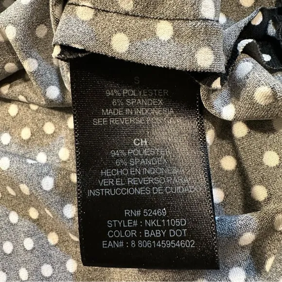 Norma Kamali Size S Black &amp; White Polka Dot Side Gathered Wrap Dress