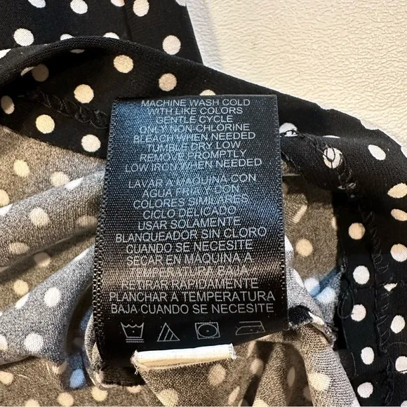 Norma Kamali Size S Black &amp; White Polka Dot Side Gathered Wrap Dress
