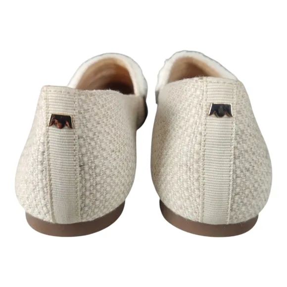NWOB Birdies The Starling Natural Striped Embroidered Flat Shoe Comfort Size 7