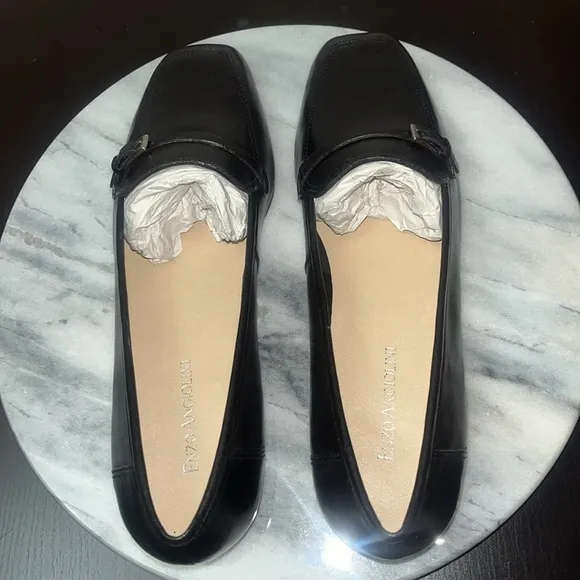 NWOB Enzo Angiolini &quot;Bernell&quot; Side Buckle Loafers Black Sz 8.5M