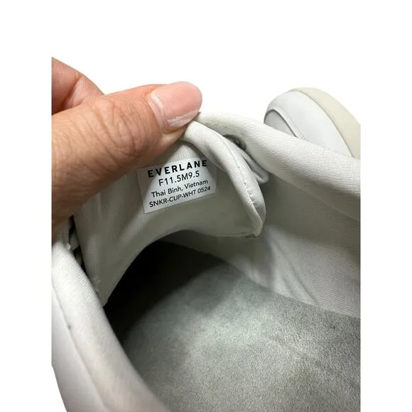 NWOB Everlane The ReLeather Court Sneaker White Womens 11.5 Mens 9.5 Versatile