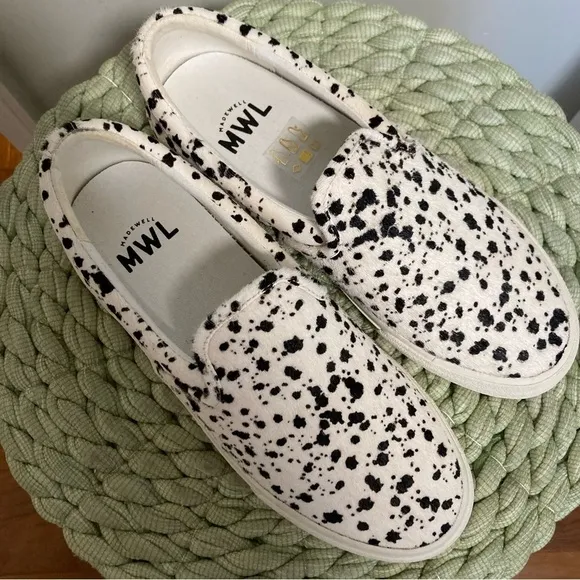 NWOB Madewell Sidewalk Slip-On Sneakers in Spatter-Painted Calf Hair