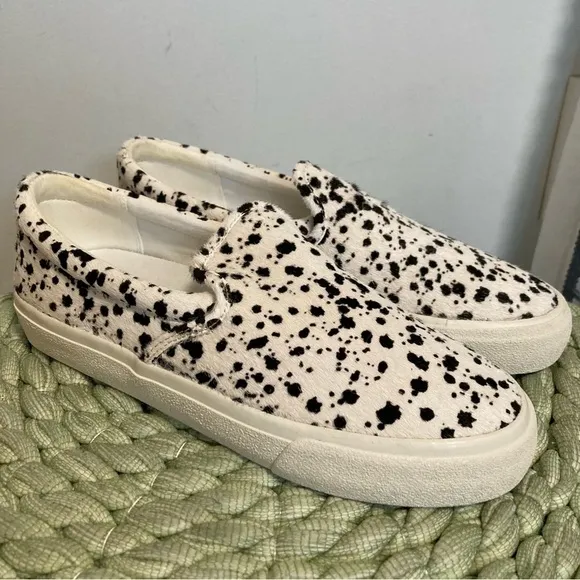 NWOB Madewell Sidewalk Slip-On Sneakers in Spatter-Painted Calf Hair