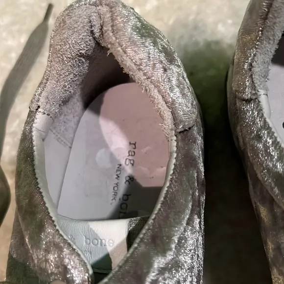 NWOT $339 rag &amp; bone | Crushed Velvet Low Top Fashion Sneakers in Dove