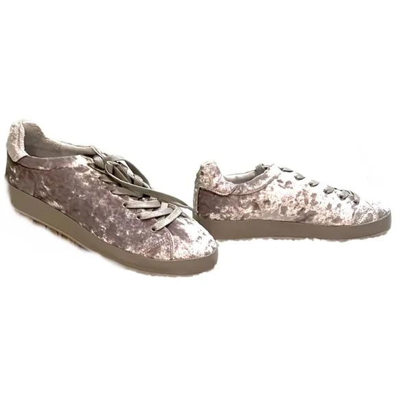 NWOT $339 rag &amp; bone | Crushed Velvet Low Top Fashion Sneakers in Dove